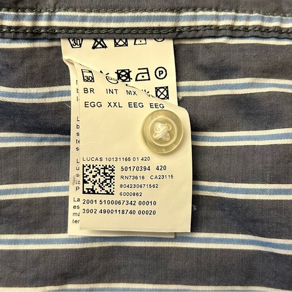 BOSS HUGO BOSS Men's Gray Striped Shirt XXL regular - Picture 4 of 10